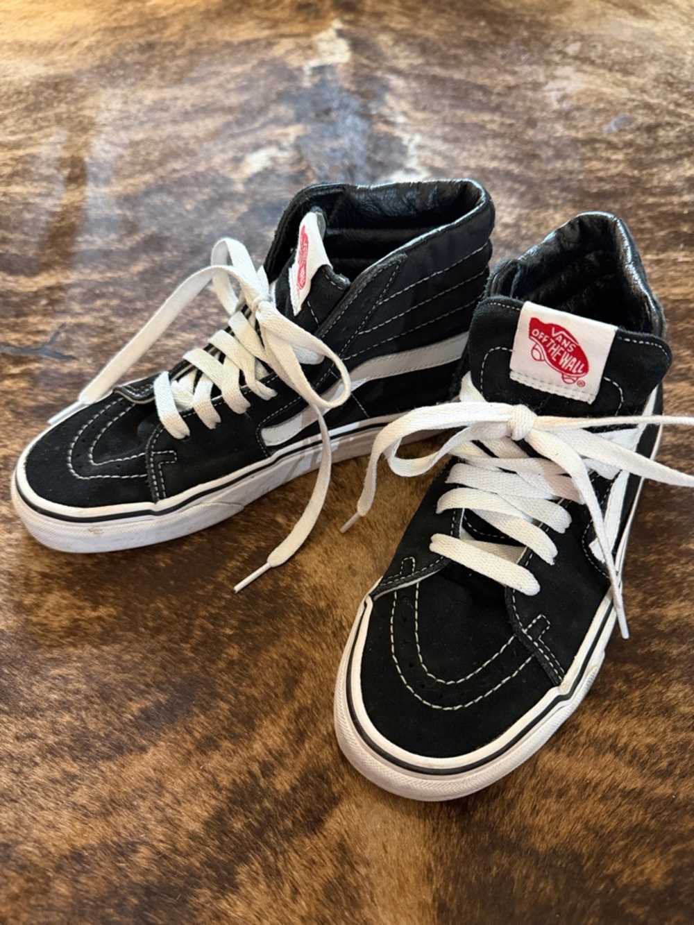 Vans Kids Black and White Sk8-Hi Sneakers